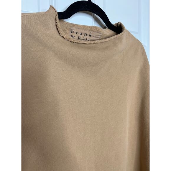 Frank & Eileen Large Effie Long Sleeve Funnel Neck Caplet Shirt in Camel Brown - Picture 4 of 10